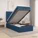 Prolenta Maison Exclusive Lit Ottoman exclusif avec matelas et tête de lit bleu, dimensions 90 x 190 cm, revêtement en tissu