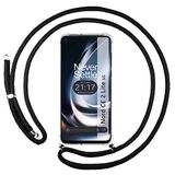 Tumundosmartphone Transparante hoes voor Oneplus Nord CE 2 Lite 5G met zwart koord