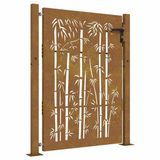 vidaXL Poort 100x125 cm bamboe-ontwerp cortenstaal
