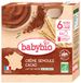Babybio Crème de semoule bio cacao 8 mois et plus 4 x 85 g Biberons
