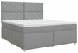 vidaXL Boxspringbed met matras, lichtgrijs, 160 x 200 cm, gestoffeerd