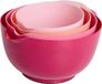 Set de quatre bols mélangeurs en plastique avec antidérapant et design empilable pour cuisine - Rose