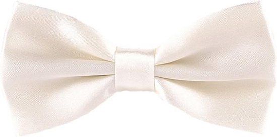 Fako Fashion® Vlinderstrik - Vlinderdas - Satijn - 12.5cm - Crème