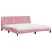 vidaXL Lit avec matelas "Hanko" velours rose 200x200 cm
