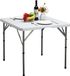 Markenlos Bol Klaptafel 87 cm - Vierkante picknicktafel - In hoogte verstelbaar - Kunststof en staal - Wit