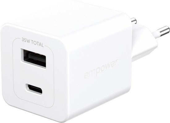 PanzerGlass empower™ by ® Turbo 35W Charger incl. USB-C + USB-A | EU Plug | Silver White