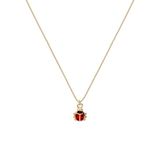 Lucardi Kinder Zilveren goldplated ketting lieveheersbeestje - Ketting - 925 Zilver - Goudkleurig - 38 cm