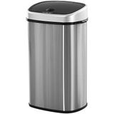 HOMCOM Sensor Mülleimer Edelstahl ABS L40,9 x B28,9 x H68 cm Silber