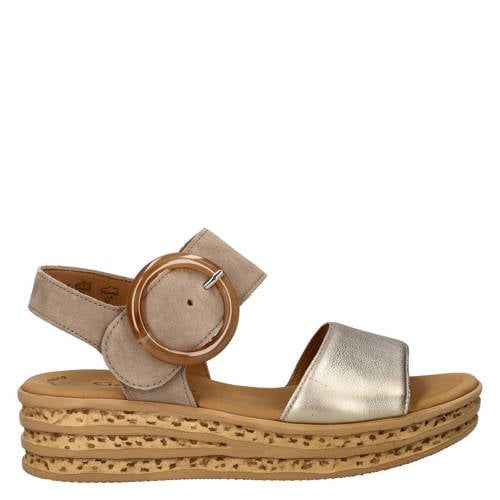 Gabor leren sandalen beige/goud