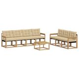 vidaXL Ensemble de canapés d'extérieur 8 pc Blanc et Beige