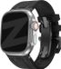 Bandz Siliconen band 'Luxe Liquid' - Zwart met zwarte connectors
