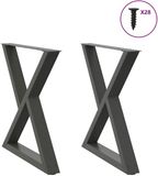 vidaXL Eettafelpoten - 2 stuks - Staal - Antraciet - 80 x (72-73,3) cm