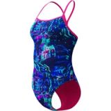 Speedo Maillot de bain V-back 2.0 imprimé pour femme Bleu UK 26 Femme