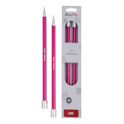 KnitPro KP47338 Zing: Breipelden: Ended: 40cm x 10.00mm, Aluminium, Veelkleurig, 10mm