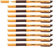 STABILO pointVisco Rollerball Gel Pen, Medium 0.5 mm, Brown, 10 Pieces
