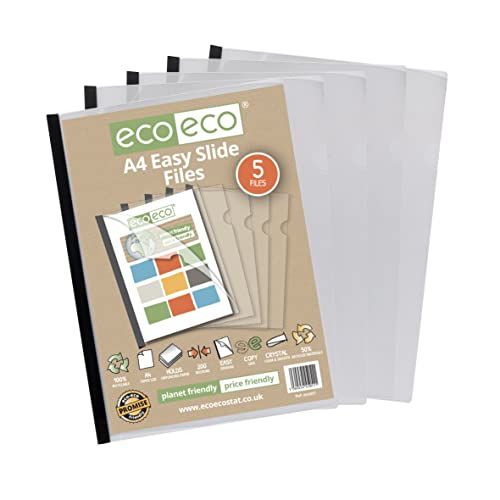 eco-eco A4 50% gerecyclede tas 5 gemakkelijk Slide bestanden - 5060454450511