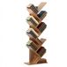 Wehome Boekenkast van hout, geschikt voor woonkamer, entree en slaapkamer, verticale boekenkast met modern en elegant design, afmetingen 50 x 25 x 141 cm (natuurlijk hout)