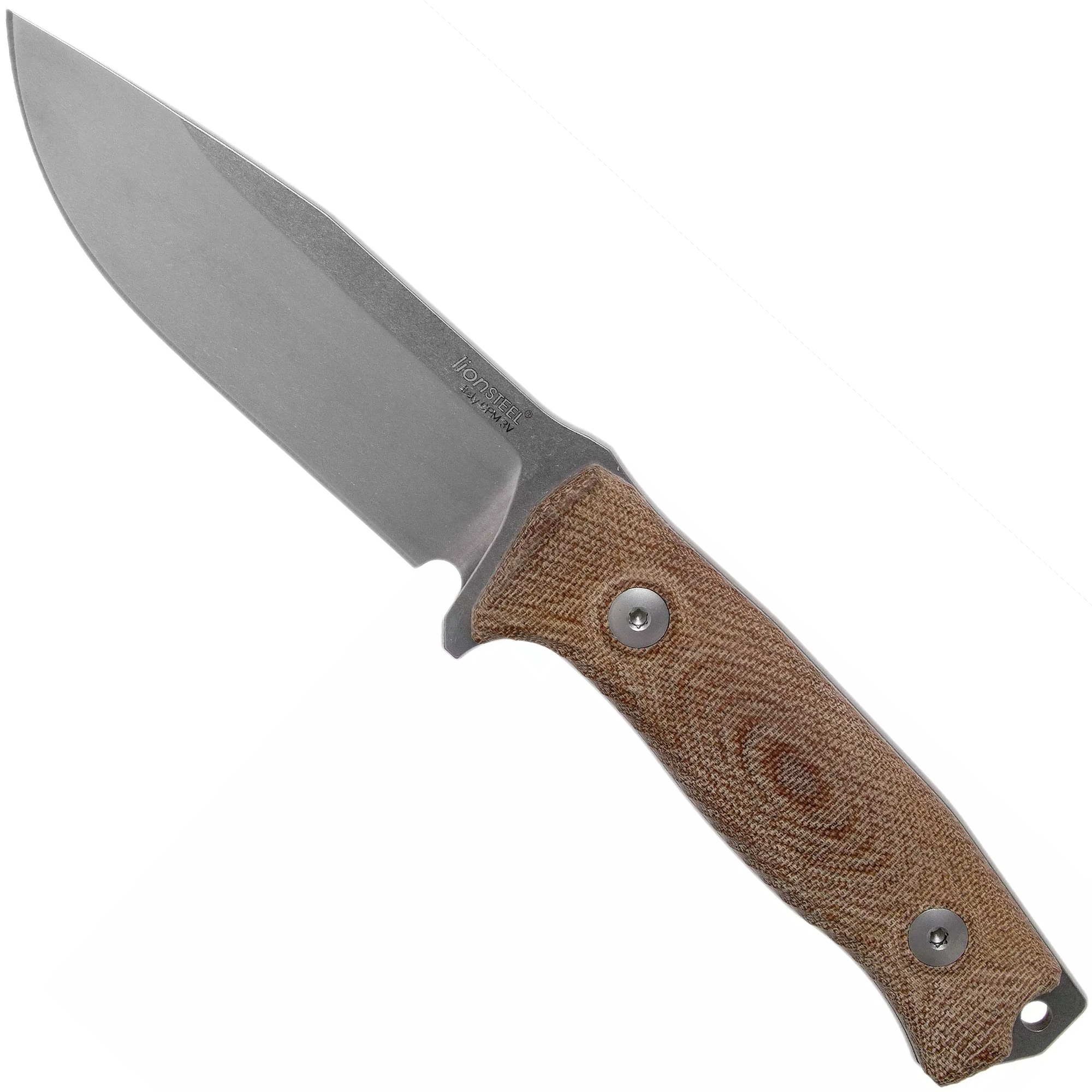 LionSteel M5 CPM 3V - Natural Canvas Micarta - Knivesandtools Exclusive