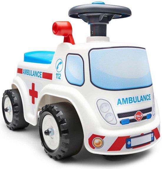 Falk Ambulance Ride-on - Unisex - Wit - Loopauto