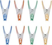 Merkloos Wasknijpers in verschillende kleuren met softgrip - 24 stuks