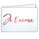 Afie 68-1215 kaart "JE T'AIME" in rood glanzend op witte achtergrond, met omslag; formaat gesloten kaart, 17 x 11,5 cm