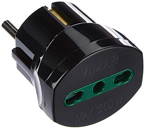 Vimar Schuko Socket Adapter 10/16 Zwart - 8011621019304