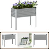vidaXL Plantenbak - Staal - 100x41x90 cm - Grijs