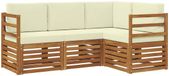 vidaXL - Canapé d'angle - 4 places - Naturel et crème - Polyester