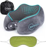 Siproch Oreiller de voyage en mousse à mémoire de forme, oreiller de cou respirant pour avion, oreiller de voyage ergonomique pour voiture, avion, oreiller de voyage réglable pour adulte