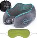 Siproch Oreiller de voyage en mousse à mémoire de forme, oreiller de cou respirant pour avion, oreiller de voyage ergonomique pour voiture, avion, oreiller de voyage réglable pour adulte