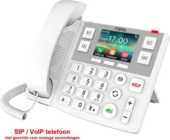 Fanvil X305 VoIP / SIP Telefoon - Wit - Braille - Geschikt voor gehoorapparaat