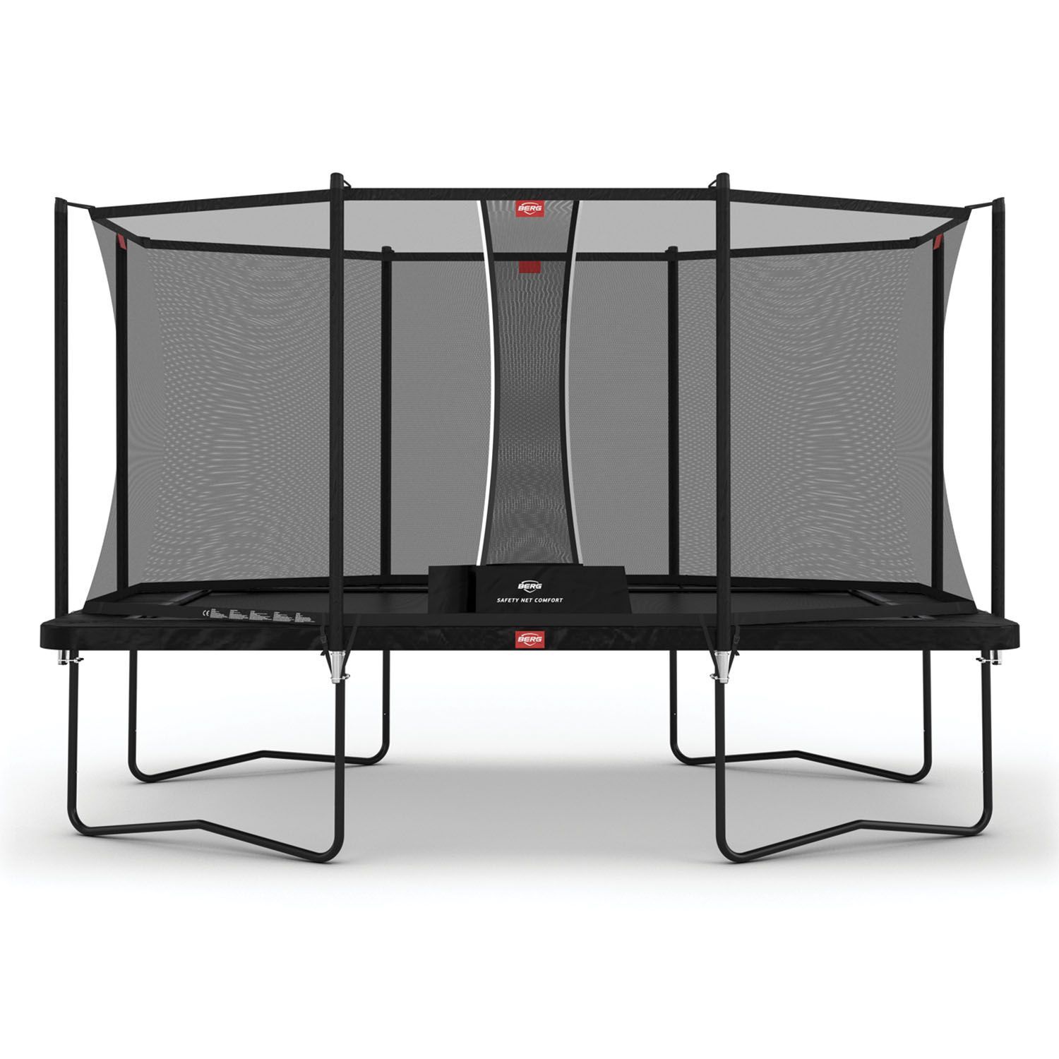 Berg trampoline rechthoekig Favorit Regular zwart 410 cm met veiligheidsnet