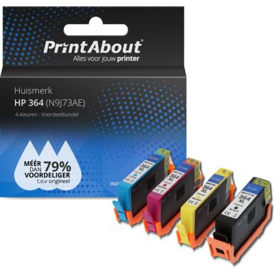 PrintAbout Huismerk HP 364 (N9J73AE) Inktcartridge 4-kleuren Voordeelbundel