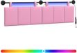 vidaXL - Hangend hoofdbord - Met LED-verlichting - Roze - Stof
