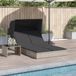Prolenta Maison Exclusive - Dubbele ligbed met zonnedak en kussens, lichtgrijs, polyrotan