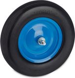 Merkloos Relaxdays kruiwagenwiel 4.80 4.00-8, rubberband met as, antilek reserveband met stalen velg, zwart/blauw