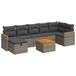 vidaXL 7-delige loungeset met kussens, polyrattan, grijs