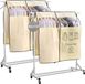 Unyqoos® 2-delige afdekking voor kledingstandaard, 90 x 110 cm, beige