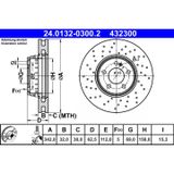 ATE Lot De 2 Disques De Frein 24.0132-0300.2 Mercedes-benz 000 421 22 12