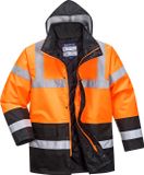 Portwest S467 Hi-Vis Tweekleuren Parka Oranje/zwart Maat M