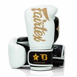 Fairtex Booster Bokshandschoenen - FXB BG V2 - Echt leer - Wit/Zwart/Goud 12 oz