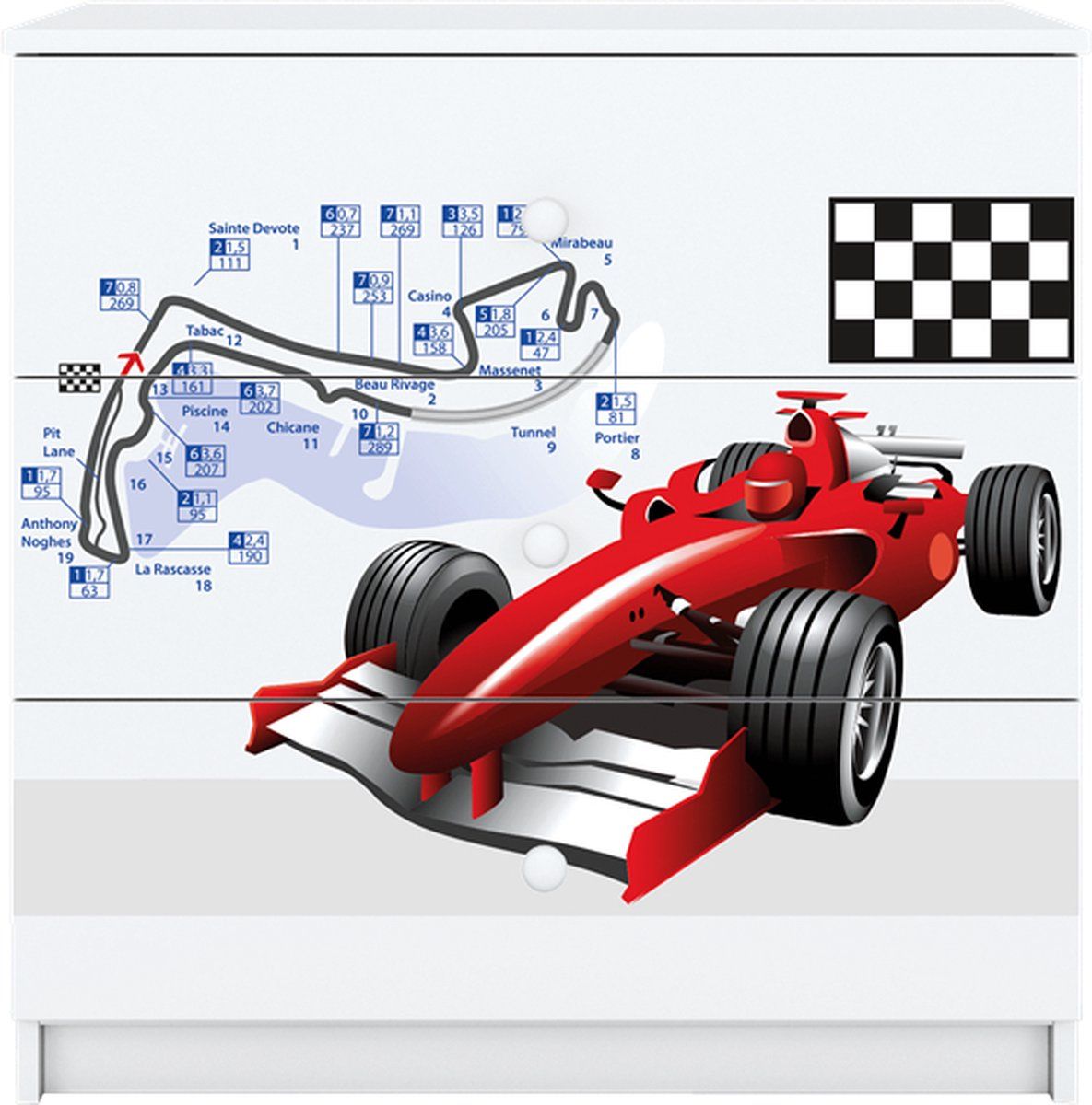 KOCOT KIDS Ladekast babydreams witte raceauto