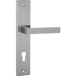 Ensemble de poignées de porte Inox 8003 avec plaque rectangulaire nickel satiné