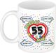 Bellatio Decorations Verjaardag cadeau mok 55 jaar - wit - goddelijk - 300 ml - keramiek - Sarah