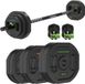 Tunturi Aerobic Pump Gewichtenset 20kg - Set haltères en caoutchouc - Incl. barre avec 6 disques - Set barbell - Incl. application fitness gratuite