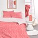 TODAY Sunshine Geometrisch Bedrukt Katoenen Dubbel Beddengoed Set - Koraalroze/Wit - 220 x 240 cm