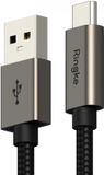Ringke Fast Charging Basic - USB-A naar USB-C Kabel - 20V/3A, 60W, Quick Charge 3.0 - 480Mbps - 2M Zwart