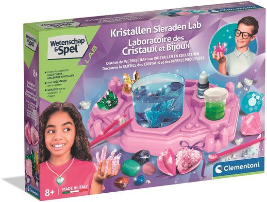 Clementoni - Wetenschap & Spel - Kristallen Sieraden Lab - STEM speelgoed - Vanaf 8 jaar