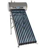 THUNDER Vacuümbuis-zonnecollector, warmtepijp, 100 liter, 10 buizen, zonneboiler voor warm water, roestvrij staal SUS304, opslagtank, zonne-energiesysteem