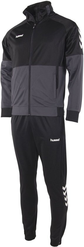 Hummel Authentic Polyester Suit Trainingspak Kinderen - Zwart;Grijs;Wit